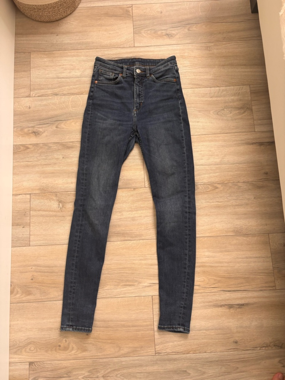 Monk Women's Skinny Jeans in Dark Blue